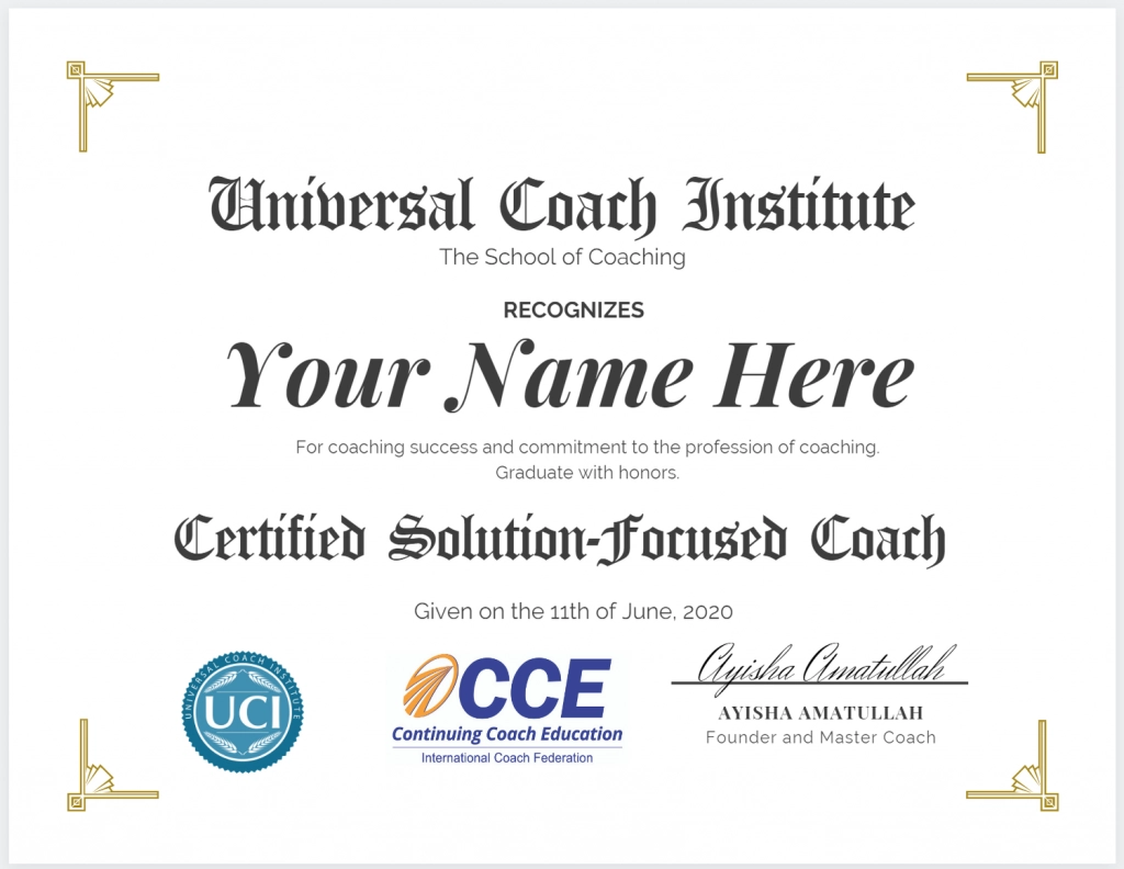 Solution-Focused Coach Certificate - Universal Coach Institute