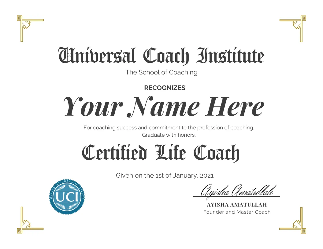 UCI Life Coach Training Certificate